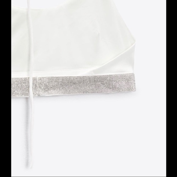 ZARA Shimmery rhinestones crop top - Picture 7 of 9